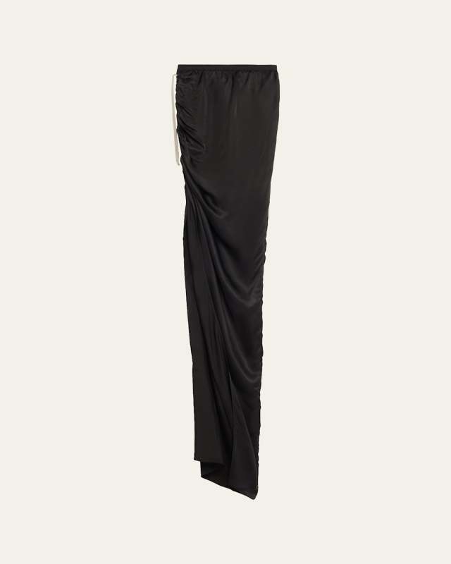 Draped Slit Maxi Skirt